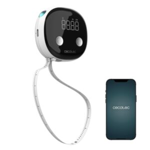 cecotec surface precision body cinta metrica corporal digital pantalla led medidas personalizables registro automatico de datos bateria de larga duracion compacto color blanco