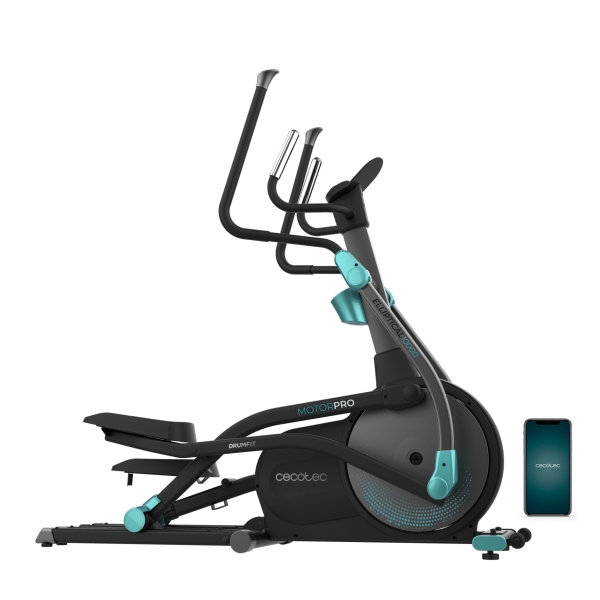 cecotec drumfit elliptical 10000 motor pro bicicleta eliptica pantalla lcd resistencia magnetica app kinomap plegable para almacenamiento zancada de 43cm volante de 10kg color negro