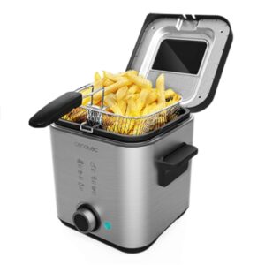 cecotec cleanfry advance 1500 freidora electrica potencia de 900w capacidad 1.5l acero inoxidable filtro incluido tapa con ventana cubeta antiadherente control de temperatura