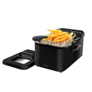 cecotec cleanfry luxury 3000 freidora electrica 2400w capacidad 3.2l pantalla digital 5 programas preconfigurados filtro incluido tapa con ventana temperatura hasta 190°c color negro