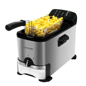 cecotec cleanfry infinity 3000 freidora electrica 2000w capacidad 3l sistema de filtrado apto lavavajillas temperatura regulable antiolores recipiente de aceite extraible acero inoxidable