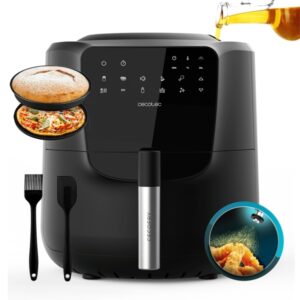 cecotec cecofry rain pack freidora sin aceite 1550w autodosificador capacidad 5.5l 8 menus preconfigurados panel multifuncion funcion de autolimpieza accesorios de silicona color negro