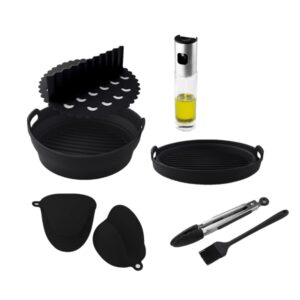 cecotec cecofry pack de accesorios para freidora de aire antiadherente apto lavavajillas libres de bpa molde y separador guantes y brocha de silicona dispensador de aceite color negro