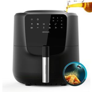 cecotec cecofry rain freidora sin aceite 1550w autodosificador de aceite capacidad 5.5l panel multifuncion 8 menus preconfigurados funcion autolimpieza rejilla de seguridad color negro