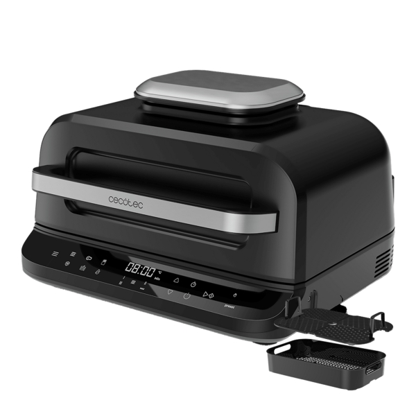 cecotec cecofry firedome 6000 freidora sin aceite 2400w 4 niveles de grill 6 modos de coccion capacidad 6l incluye accesorios termostato ajustable sistema anti humo color negro