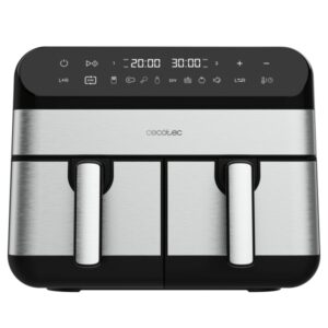 cecotec cecofry advance 9000 inox freidora sin aceite doble 2800w capacidad de 9l rango de 80 a 200°c 8 programas preconfigurados acero inoxidable color negro