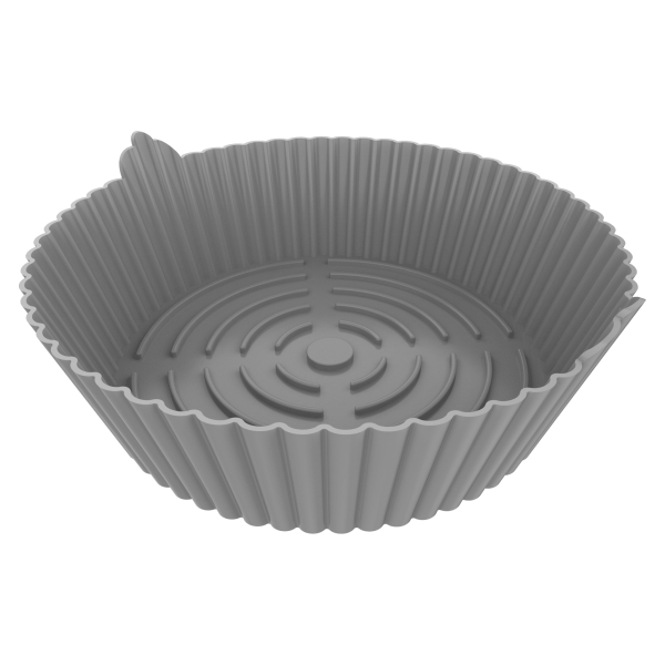 cecotec cecofry bucket pack de 3 moldes circulares para freidoras de 5 a 8l silicona de alta calidad apto para microondas y horno libre de bpa superficie antiadherente color gris