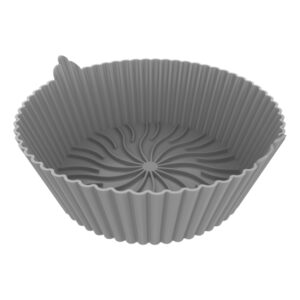 cecotec cecofry bucket pack de 3 moldes circulares para freidoras de 2 a 4.5l silicona de alta calidad apto para microondas y horno libre de bpa superficie antiadherente color gris