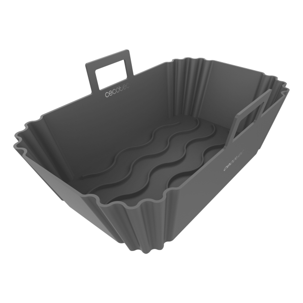 cecotec cecofry twinbucket pack de 2 moldes rectangulares para freidoras de 9 a 11l silicona de alta calidad resistente y duradero superficie antiadherente libre de bpa color gris