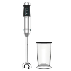 cecotec power titanblack 1500 xl batidora de mano 1500w 4 cuchillas de titanio en cruz acople rapido y seguro velocidad ajustable antisalpicaduras vaso medidor 800ml turbo color negro