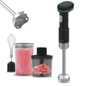 cecotec blendgo batidora de mano con bateria 180w carga rapida en 2h autonomia 30min proteccion contra sobrecalentamiento velocidad ajustable accesorios versatiles bateria color negro