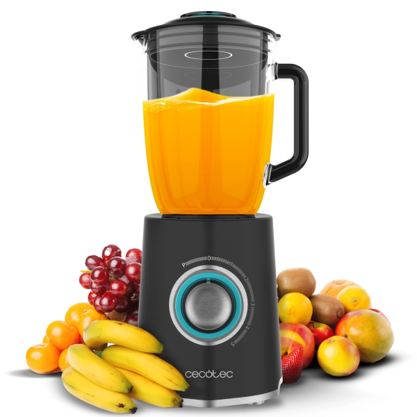 cecotec power black titanium 2000max mix go batidora de vaso 2000w jarra de 1.5l cuchillas de titanio 5 velocidades funcion turbo incluye accesorios color negro