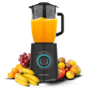 cecotec power black titanium 2300max mix go batidora de vaso 2300w jarra de 1.5l 6 cuchillas titanio 5 velocidades funcion turbo accesorios incluidos material plastico abs color negro