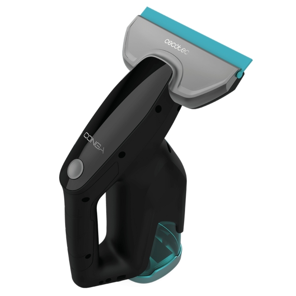 cecotec conga popstar glass titanium aspirador limpiacristales 3 en 1 bateria de 3.7v autonomia de 40min alcance 100m2 tubo extensible 2 boquillas deposito 100ml color negro y azul
