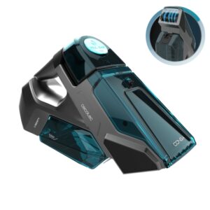 cecotec conga motorhand carpet and spot clean 2000 aspirador de mano para tapiceria 90w autonomia 25min cepillo motorizado spray para manchas doble deposito color negro y azul