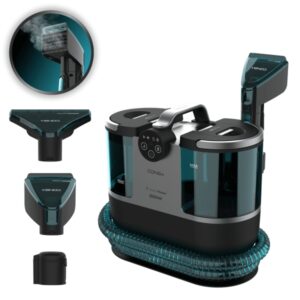 cecotec conga 7000 carpet and spot clean steam max aspirador para tapiceria filtros para solidos y liquidos funcion de soplado incluye accesorios ruedas de goma color negro y azul