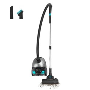 cecotec conga powerbag 2000 compact plus aspirador de trineo 800w deposito de 2l filtrado de alta eficiencia tubo telescopico regulable radio de accion 6m color negro y plata