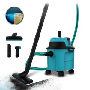 cecotec conga rockstar wet and dry compact garden aspirador de trineo para solidos y liquidos 1000w funcion de soplado incluye accesorios radio de 5m facil transporte color turquesa