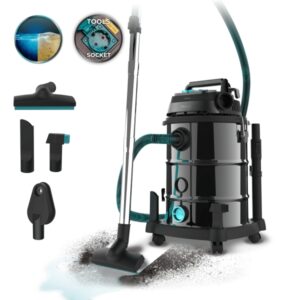 cecotec conga rockstar wet and dry steel pro tool aspirador de trineo 1600w carcasa metalica deposito 30l filtrado multiple enchufe para herramientas funcion de soplado acero inoxidable