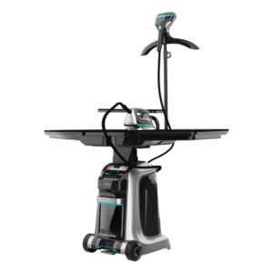 cecotec total iron 10100 pro centro de planchado 4 en 1 2200w vapor 220g/min y 5bar programas para 5 tejidos deposito 1.2l y 2.8l pantalla led 70x40x50cm color negro y gris