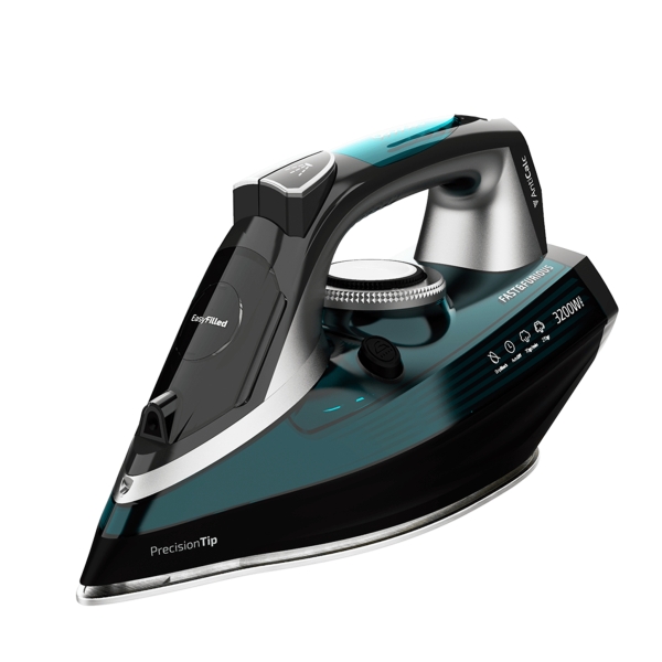 cecotec fast and furious 5060 ultra plancha de ropa 3200w vapor continuo 70g/min golpe de vapor 270g/min suela antiadherente autoapagado sistema antigoteo y antical color negro y verde