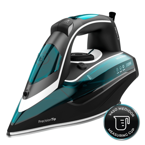 cecotec fast and furious 6050 x treme plancha de ropa 3100w bomba automatica suela ultradeslizante tactil vapor continuo 75g/min golpe de vapor 285g/min autoapagado color negro y verde
