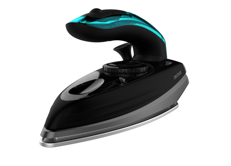 cecotec fast and furious 4000 travel plancha de ropa de viaje 1200w vapor continuo 20g/min golpe de vapor 65g/min suela ceramica bolsa de viaje ajuste de temperatura color negro y azul