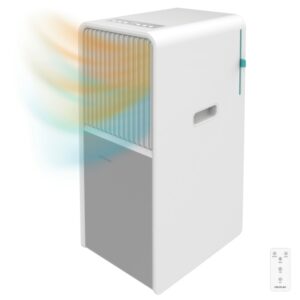 cecotec forceclima 9450 aire acondicionado portatil 2250 frigorias 9000 btu cobertura 25m2 bomba de calor mando a distancia pantalla led 5 modos color blanco y gris