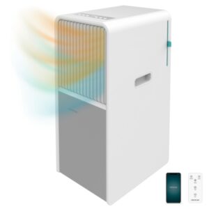 cecotec forceclima 9550 aire acondicionado portatil 2250 frigorias 9000 btu cobertura hasta 25m2 bomba de calor wifi pantalla led color blanco y gris