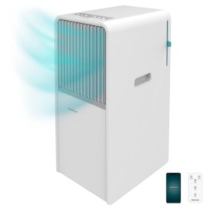 cecotec forceclima 7550 aire acondicionado portatil 1750 frigorias capacidad 7000 btu wifi y remoto panel tactil led 4 modos ruedas multidireccionales kit de instalacion color blanco