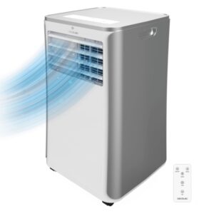 cecotec forceclima 9100 aire acondicionado portatil 1010w 2250 frigorias capacidad 9000 btu silencioso cobertura hasta 25m2 4 modos gas ecologico r 290 color gris y blanco