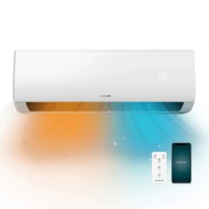 cecotec airclima 12000 aire acondicionado split 3000 frigorias capacidad 12000 btu bomba de calor sistema inverter control wifi pantalla led 8 velocidades filtro lavable color blanco