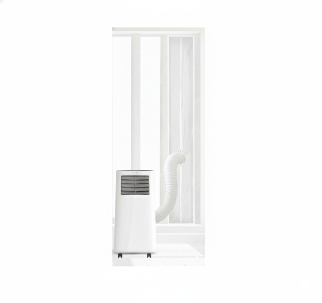 cecotec cubierta para ventanas poliester aisla del exterior cremallera y cinta adhesiva facil de sellar ideal para aires portatiles 210x90cm color blanco