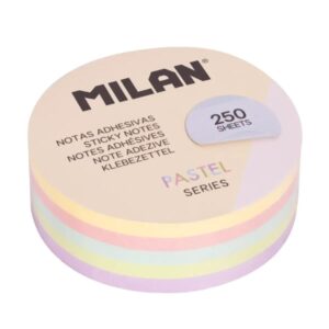 milan pastel bloc de 250 notas adhesivas redondas Ø 67mm 50 notas por color colores pastel surtidos