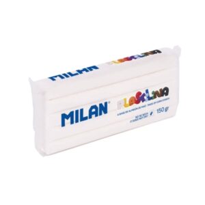 milan barra de plastilina de 150gr base de almidon de maiz sin gluten mezclables color blanco
