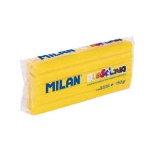 milan barra de plastilina de 150gr base de almidon de maiz sin gluten mezclables color amarillo