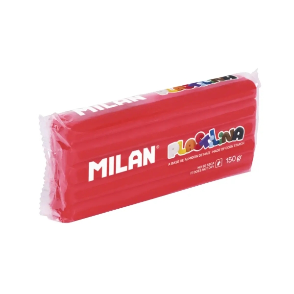milan barra de plastilina de 150gr base de almidon de maiz sin gluten mezclables color rojo