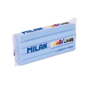 milan barra de plastilina de 150gr base de almidon de maiz sin gluten mezclables color azul claro