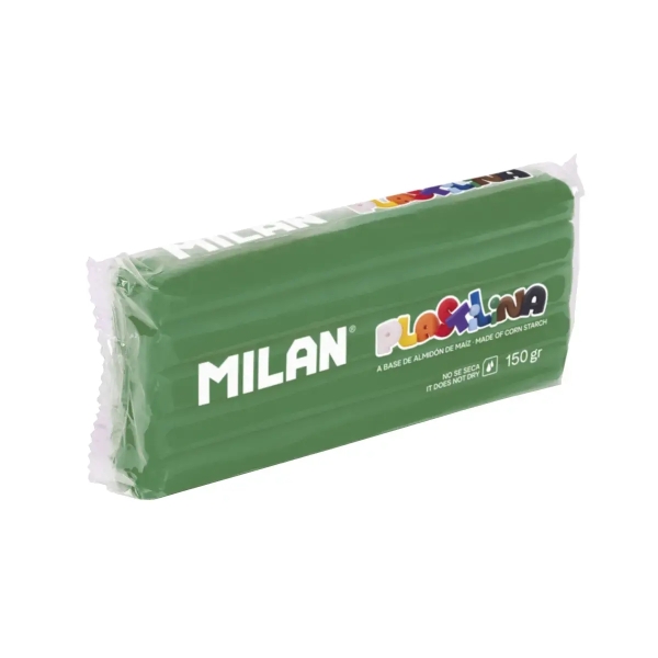 milan barra de plastilina de 150gr base de almidon de maiz sin gluten mezclables color verde