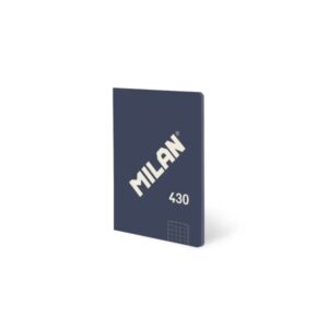 milan 430 libreta encolada formato a6 cuadricula 5x5 48 hojas de 95 gr/m2 microperforado tapa blanda color azul