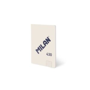 milan 430 libreta encolada formato a6 cuadricula 5x5 48 hojas de 95 gr/m2 microperforado tapa blanda color beige