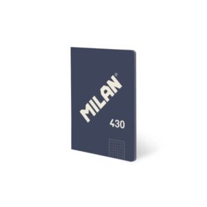 milan 430 libreta encolada formato a5 cuadricula 5x5 48 hojas de 95 gr/m2 microperforado tapa blanda color azul