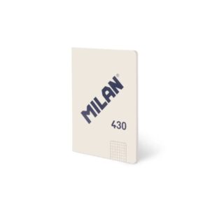 milan 430 libreta encolada formato a5 cuadricula 5x5 48 hojas de 95 gr/m2 microperforado tapa blanda color beige