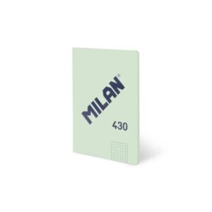 milan 430 libreta encolada formato a5 cuadricula 5x5 48 hojas de 95 gr/m2 microperforado tapa blanda color verde