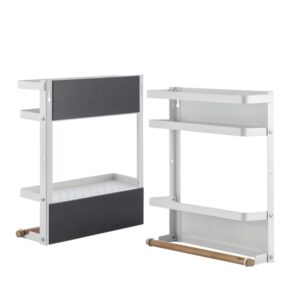 innovagoods magorac estante organizador magnetico de metal y madera baldas plegables capacidad 5kg incluye ganchos facil instalacion multifuncion 27x32x7.5cm color blanco
