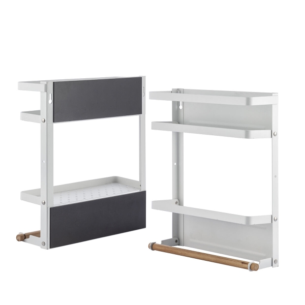 innovagoods magorac estante organizador magnetico de metal y madera baldas plegables capacidad 5kg incluye ganchos facil instalacion multifuncion 27x32x7.5cm color blanco