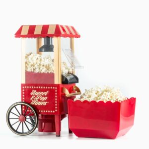 innovagoods sweet & pop times palomitera de aire caliente potencia 1200w estilo vintage cocina sin aceite incluye medidor color rojo