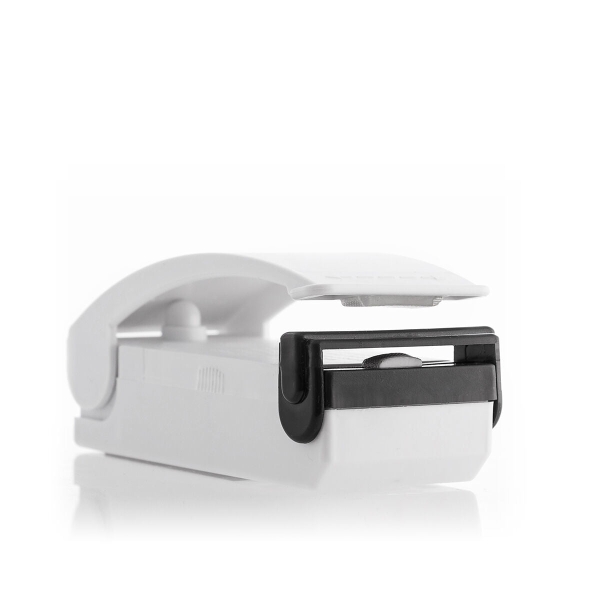 innovagoods selladora de bolsas con iman sellado hermetico prolonga la conservacion de alimentos funciona con pilas portatil 9.5x4x4cm color blanco