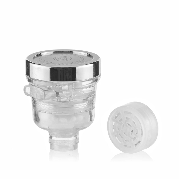 innovagoods faukko ecogrifo con filtro purificador de agua ahorro agua facil instalacion libre de bpa incluye filtro vida util hasta 12 meses color plateado y transparente