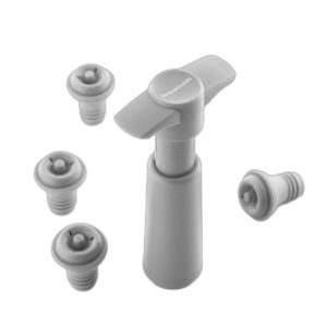 innovagoods winuum bomba manual de vacio y tapones para vino incluye 4 tapones reutilizables evita oxidacion del vino compacto y ligero no apto para espumosos color gris